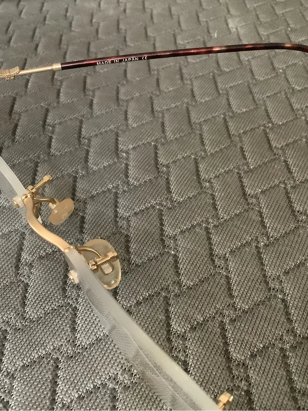 MCM Rimless Gold Frame Glasses with Brown Temples